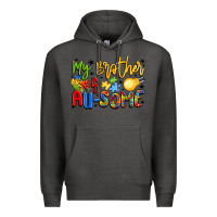 Charcoal Heather my brother is au some Premium Hoodie - LillyAllenDesigns