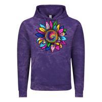 Cloud Purple tie dye sunflower Vintage Hoodie - texasbilliewilder