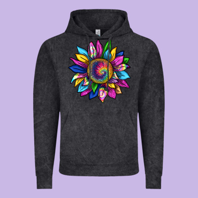 Tie Dye Sunflower Vintage Hoodie Designed By Texasbilliewilder