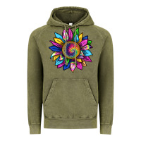 Vintage Olive tie dye sunflower Vintage Hoodie - texasbilliewilder