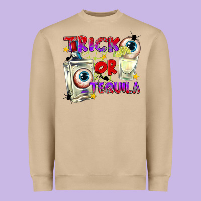 Trick Or Tequila Heavyweight Sweatshirt Designed By Texasbilliewilder
