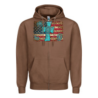 Chestnut flag and turquoise cross Zipper Hoodie - AdoDesignShop