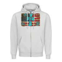 Dove Grey flag and turquoise cross Zipper Hoodie - AdoDesignShop