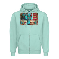 Seafoam flag and turquoise cross Zipper Hoodie - AdoDesignShop