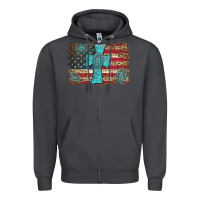 Smoke flag and turquoise cross Zipper Hoodie - AdoDesignShop