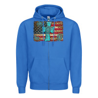 True Royal flag and turquoise cross Zipper Hoodie - AdoDesignShop