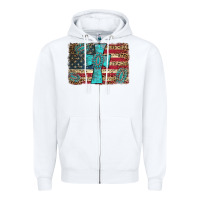White flag and turquoise cross Zipper Hoodie - AdoDesignShop