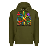 Army Green autism acceptance Premium Hoodie - LillyAllenDesigns