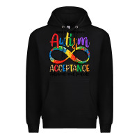 Black autism acceptance Premium Hoodie - LillyAllenDesigns