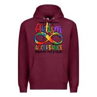 Burgundy autism acceptance Premium Hoodie - LillyAllenDesigns