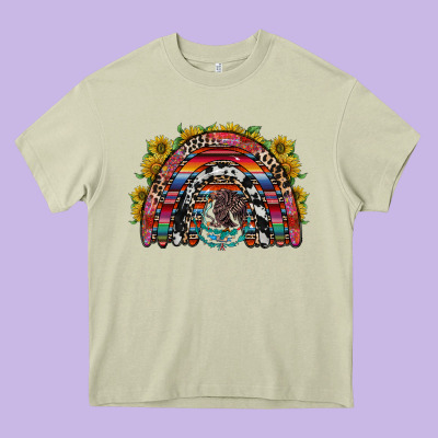 Mexican Rainbow Heavy Core Tee Designed By Racoondesign
