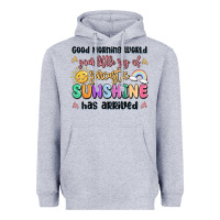 Heather Grey good morning world your little ray of sarcastic Heavyweight Hoodie - MaliasSmallBusiness