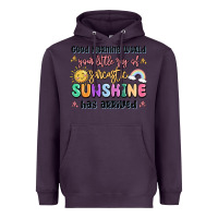Plum good morning world your little ray of sarcastic Heavyweight Hoodie - MaliasSmallBusiness