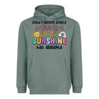 Sage good morning world your little ray of sarcastic Heavyweight Hoodie - MaliasSmallBusiness