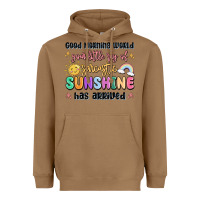 Toasted Coconut good morning world your little ray of sarcastic Heavyweight Hoodie - MaliasSmallBusiness