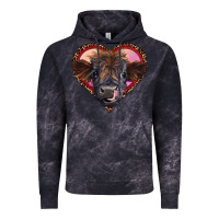 Cloud Black leopard heart highland calf Vintage Hoodie - RanaPortraitStore