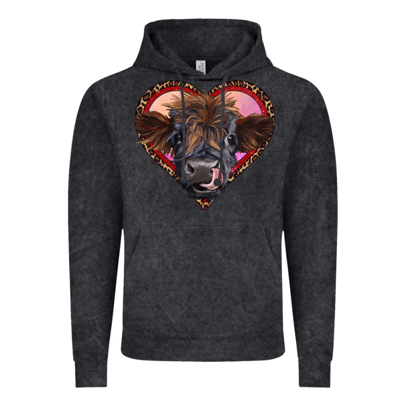 Leopard Heart Highland Calf Vintage Hoodie by RanaPortraitStore | Teevron
