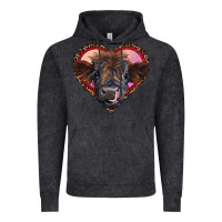 Vintage Black leopard heart highland calf Vintage Hoodie - RanaPortraitStore