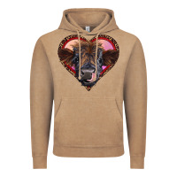 Vintage Coffee leopard heart highland calf Vintage Hoodie - RanaPortraitStore