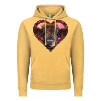 Vintage Mustard leopard heart highland calf Vintage Hoodie - RanaPortraitStore