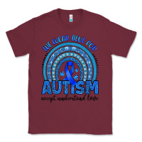 Burgundy we wear blue for autism accept understand love Classic Tee - Artiststas