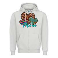 Dove Grey hearts mama Zipper Hoodie - Artiststas
