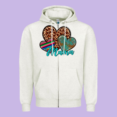 Hearts Mama Zipper Hoodie Designed By Artiststas