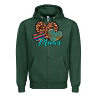 Sports Green hearts mama Zipper Hoodie - Artiststas