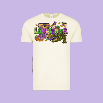 Louisiana Mardi Gras Vintage Tee Designed By Fadigitalartstudio