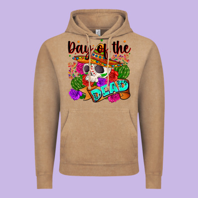 Mexican Day Of The Dead Vintage Hoodie Designed By Zillion Design Studio