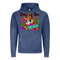 Vintage Denim mexican day of the dead Vintage Hoodie - Zillion Design Studio