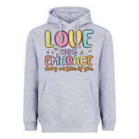 Heather Grey love and embrace every version of you Heavyweight Hoodie - MaliasSmallBusiness