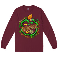 Burgundy teacher st patrick s day Long Sleeve Tee - Artiststas