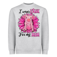 Heather Grey i wear pink for my mom pig Heavyweight Sweatshirt - RanaPortraitStore