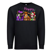 Black happy hallothanksmas cows  nancy Premium Sweatshirt - NancyCooperArtShop