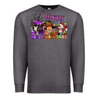 Charcoal Heather happy hallothanksmas cows  nancy Premium Sweatshirt - NancyCooperArtShop