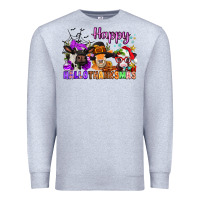 Heather Grey happy hallothanksmas cows  nancy Premium Sweatshirt - NancyCooperArtShop