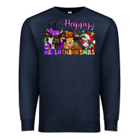 Navy happy hallothanksmas cows  nancy Premium Sweatshirt - NancyCooperArtShop
