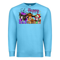 Ocean Blue happy hallothanksmas cows  nancy Premium Sweatshirt - NancyCooperArtShop