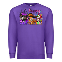 Purple happy hallothanksmas cows  nancy Premium Sweatshirt - NancyCooperArtShop