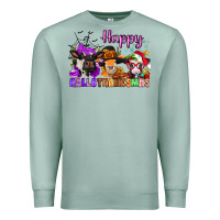 Seafoam happy hallothanksmas cows  nancy Premium Sweatshirt - NancyCooperArtShop