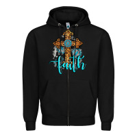 Black faith western turquoise Zipper Hoodie - AdoDesignShop