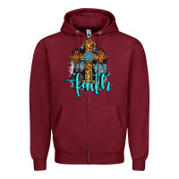 Burgundy faith western turquoise Zipper Hoodie - AdoDesignShop