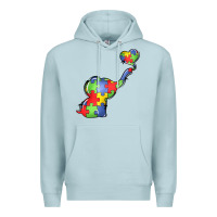 Blue Mist autism awareness elephant Premium Hoodie - LillyAllenDesigns