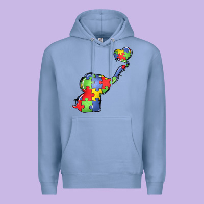 Autism Awareness Elephant Premium Hoodie Designed By Lillyallendesigns