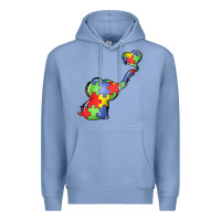 Colony Blue autism awareness elephant Premium Hoodie - LillyAllenDesigns