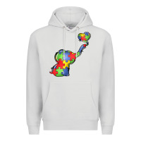 Dove Grey autism awareness elephant Premium Hoodie - LillyAllenDesigns