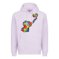 Lilac autism awareness elephant Premium Hoodie - LillyAllenDesigns