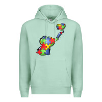 Seafoam autism awareness elephant Premium Hoodie - LillyAllenDesigns