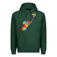 Sports Green autism awareness elephant Premium Hoodie - LillyAllenDesigns